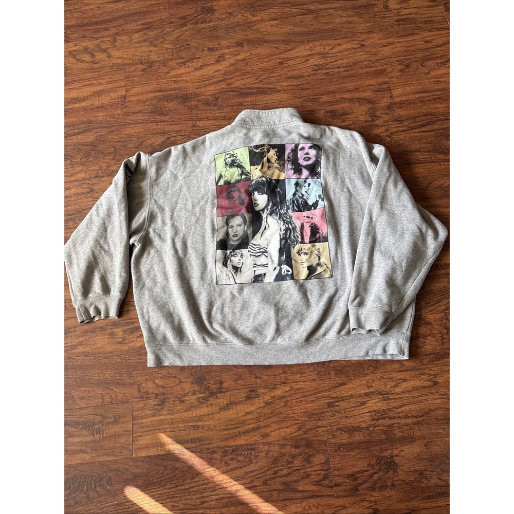 Taylor Swift The Eras Tour Quarter Zip Sweatshirt Gray Official Merch XXLarge